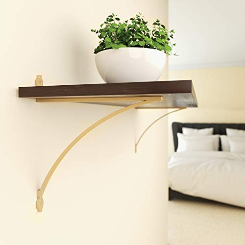 Support d'étagère décoratif or satiné Knape & Vogt 26cm