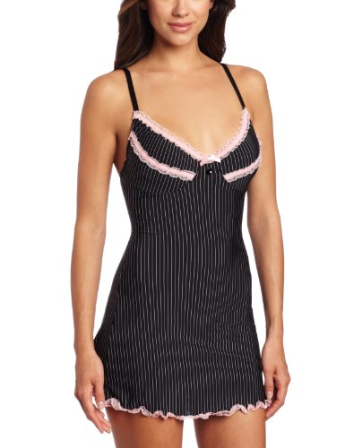Plus Size Lingerie Sexy Pinstripe Babydoll