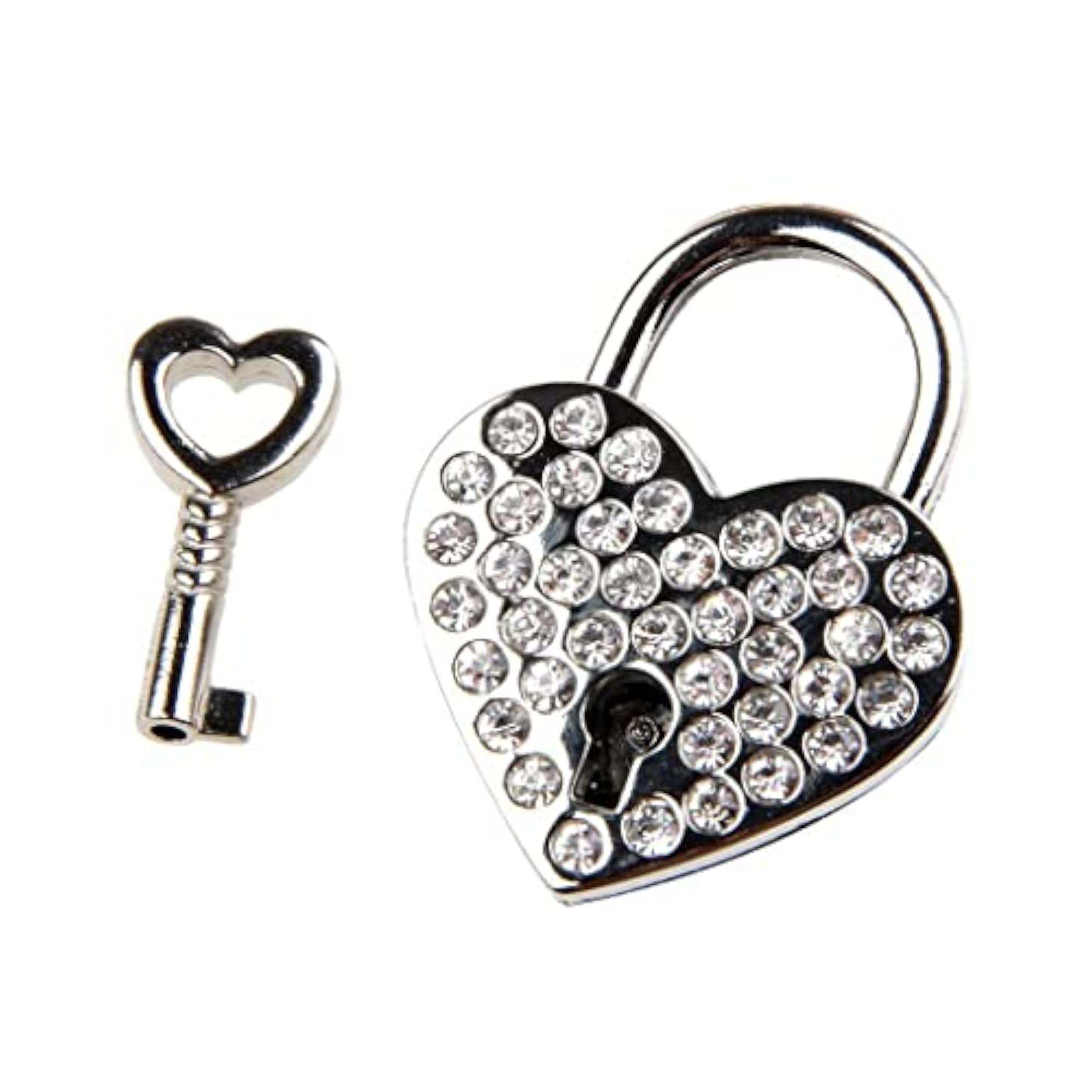 Mini Lock Heart Shape Luggage Case Crystal Lock with Key