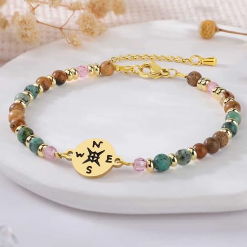 Image of Joycuff Graduation Gifts for Her Him Class of 2026 Graduation Bracelets Inspirational Graduation Compass Bracelet for Women College Graduation Gift for Him Her