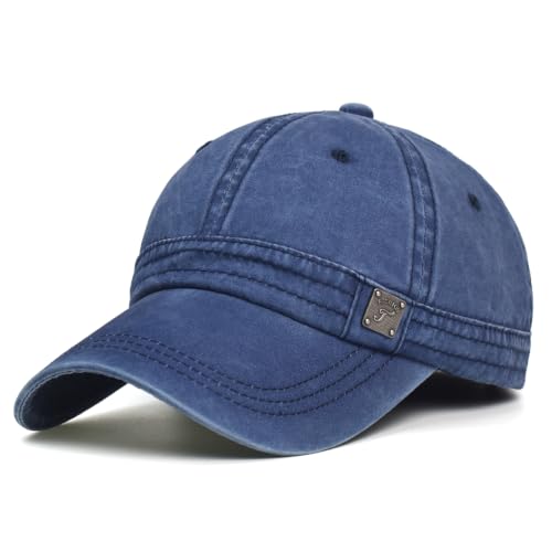 Vintage Washed Cotton Adjustable Baseball Cap for Men Women Low Profile