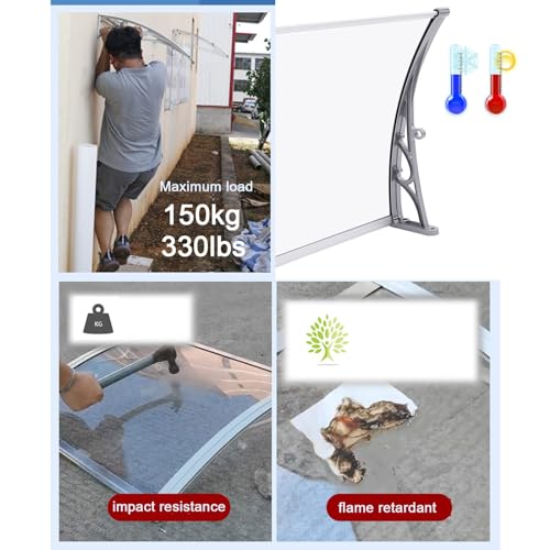 Auvent de porte en polycarbonate qui protège votre entrée des intempéries