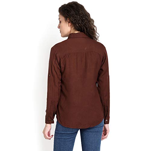 Image of C.Cozami Casual Long Sleeves Double Pocket Women's Rayon Shirts