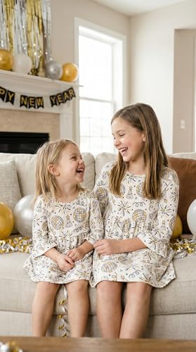 Image of Girls Long Sleeve Ruffled Dresses for Toddlers and Kids