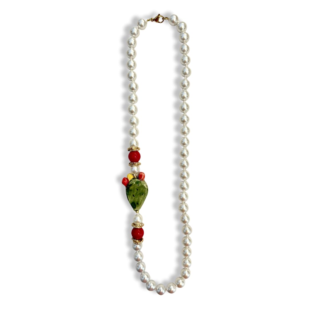 Collana di perle con Fico d'India