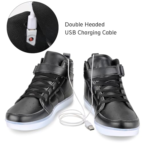 Image of Light Up Shoes Men Women LED Shoes USB Charging Adult High Top LED Sneakers Glow in The Dark Footwear for Dancing Party Festivals Festivals