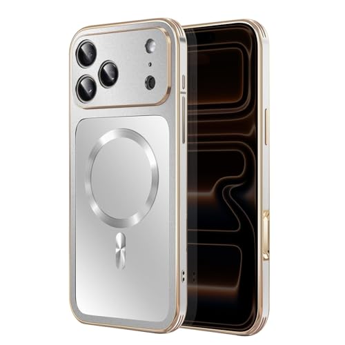 Coque iPhone 17 Pro magnétique argent pour chargeur sans fil