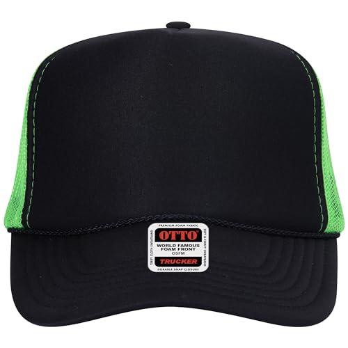 Image of OTTO Polyester Foam Front 5 Panel High Crown Mesh Back Trucker Hats in 97, Bulk, Wholesale