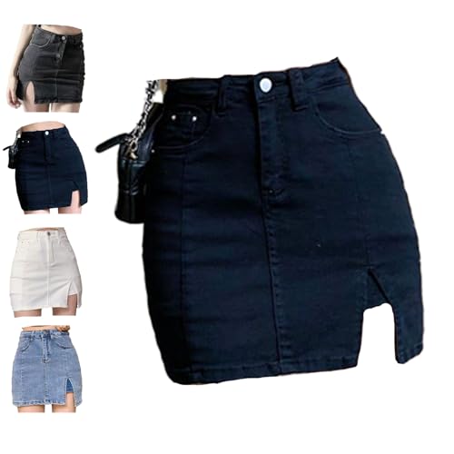 Bloomy Jean Skorts, Bloomy Skorts, Fashion High Casual Stretchy Denim Skirt Side Split Mini Skirts for Woman