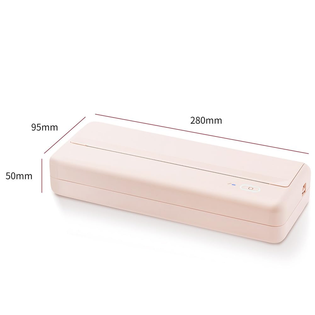 Stampante termica portatile wireless, stampante compatta da viaggio per casa e ufficio, stampante A4 senza inchiostro, supporta carta da 210 mm/110 mm, per la scuola e la stampa quotidiana