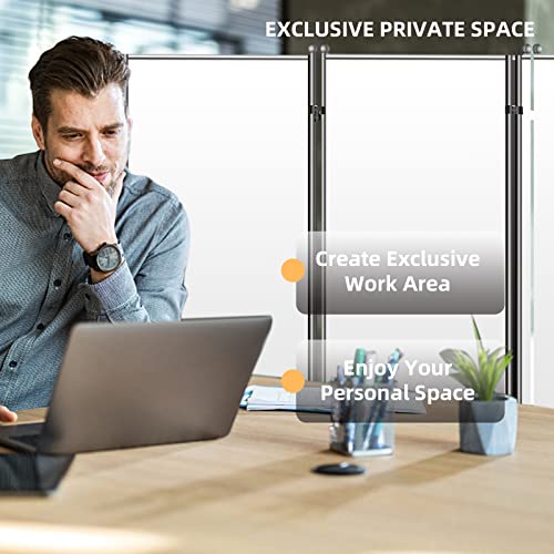 Room Divider, Folding Partition Privacy Screen, Office Partition - Room Divider Wall With Non-See-Through Fabric, Dividers For Bedroom, Restaurant, School, Church, 102"X71" (White) #TOP1