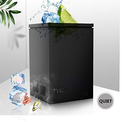 Northair Compact Chest Freezer 3.5 Cubic Feet Free-Standing Top Door Freezers 6.8℉ to -4℉ with 2 Removable Baskets/7 Temperature Setting/Defrost Water Drain/Power-Saving - Thumbnail 5