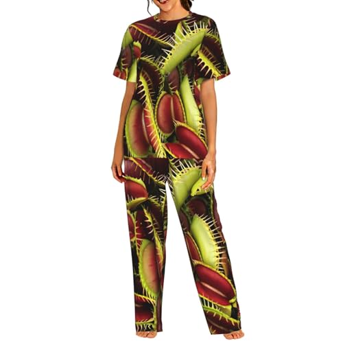 Pyjama court femme imprimé végétal pour vos soirées de détente
