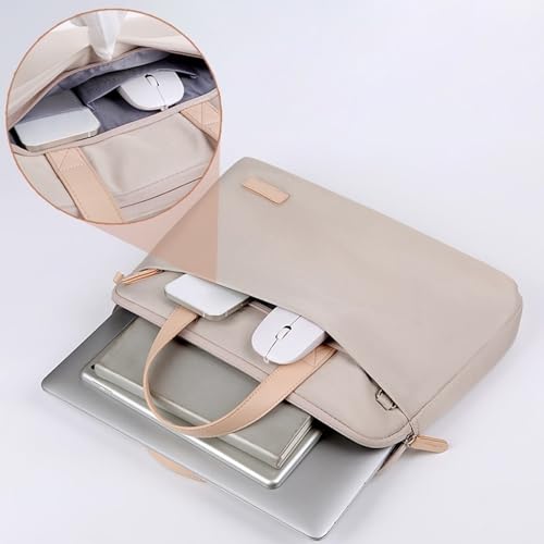 Aliuciku 14 15.6 Pulgadas Funda Portátil Bolsa Bandolera Ordenador Maletin Portátil para, con Bolsillos para Guardar Accesorios (Color : Beige, Size : 14 Inch) - imagen 8