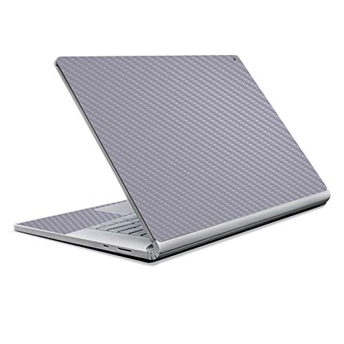 Image of MightySkins Carbon Fiber Skin for Microsoft Surface Book 2 13 inch (2017) - Solid Gray,Protective, Durable Textured Carbon Fiber Finish,Easy to Apply, Remove, and Change Styles,