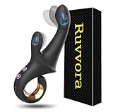 Rabbit Vibrator Dildo & G Spot Massager by RUVVORA - 10 Vibration Modes, Body-Safe Silicone for Clitoral, Nipple, Vaginal Stimulation, Adult Sex Toy for Women & Couples
