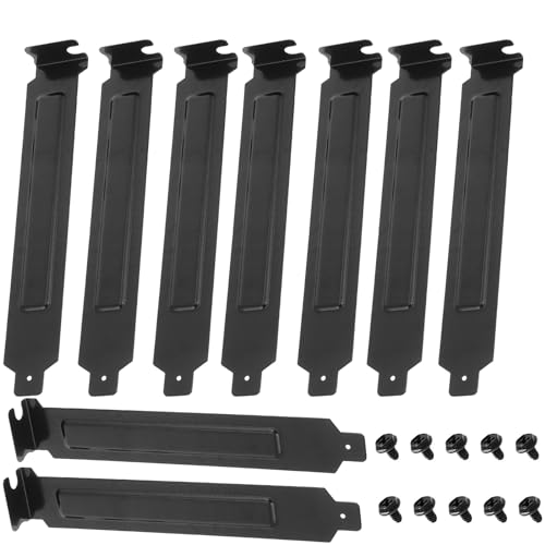 Paquete de 10 Cubiertas para Ranura PCI, Cubierta para Ranura PCI, Placa de Cubierta de Filtro de Polvo de Acero Duro, no Porosa, con Tornillos, Negro