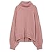 NP Lantern Sleeve T-shirt ample à col roulé pour femme - Rose - M