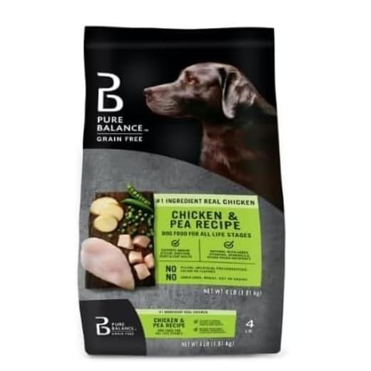 Pure Balance Grain-Free Chicken and Pea Recipe Dry Dog Food, 4 lbs