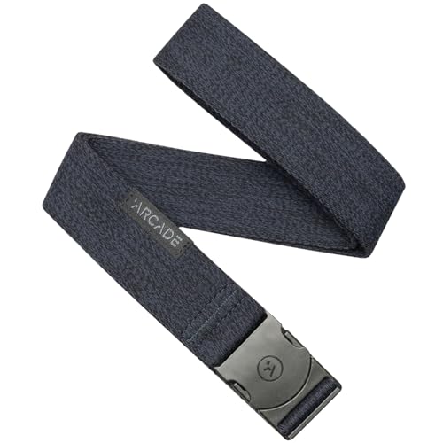 Arcade The Original Unisex Adventure Belt Heavy Duty Elastic Webbing Non-Metal Travel Friendly Buckle Foundation Heather Navy