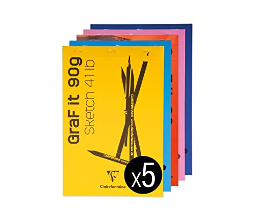 Bloc croquis Clairefontaine GraF'it A4 90g carnet de dessin feuilles blanches