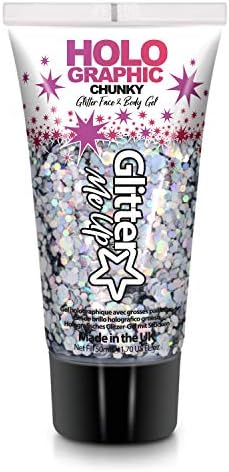 Chunky Cosmetic Glitter gels 50ml for face, Body & Hair from PaintGlow (Vegan) (Intergalactic)