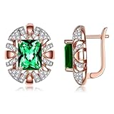 Pendientes de aro de circonita cúbica para mujer, aretes de oro rosa, modernos y elegantes con parte trasera omega, orejas de cartílago