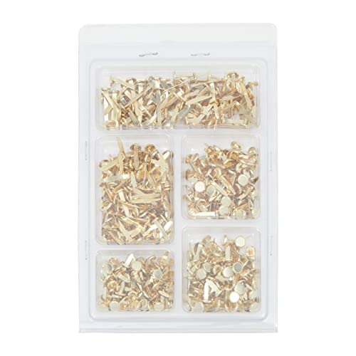 Juvale 500 Pieces Mini Metal Brads For Crafts, Split Pin Brass Paper Fasteners For Scrapbooking, Handmade Cards, Diy Projects, 5 Assorted Sizes #TOP6
