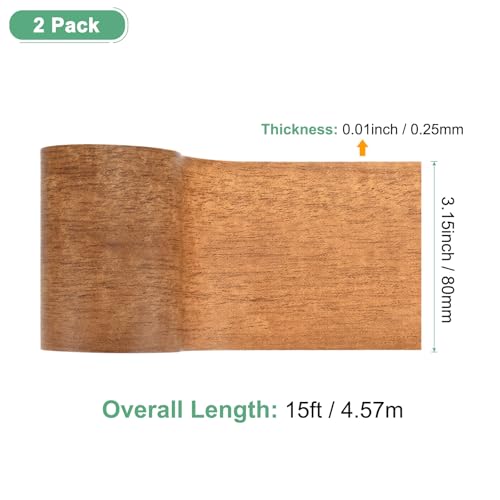 Image of M METERXITY 2-Roll Wood Grain Repair Tape, 3.15in x 15ft Textured Realistic Self-Adhesive Wood Floor Tape Contact Paper for Furniture /Floors /Home [Natural Mahogany]