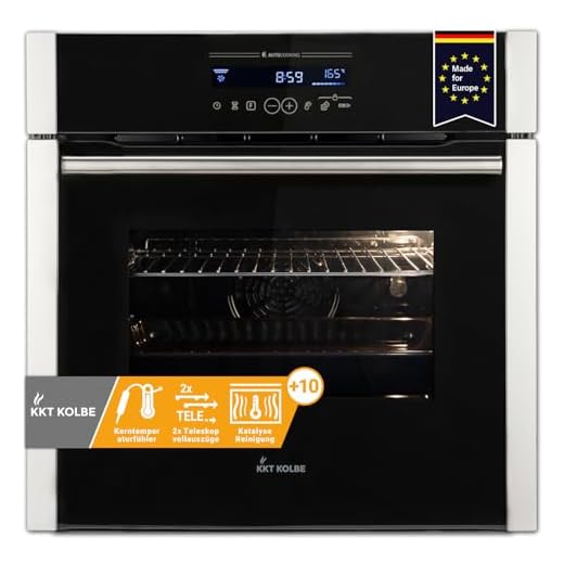 Premium Einbau-Backofen (60cm, 70 l, 3,2kW, Teleskopauszüge, Grill-/Brat-System, Katalyse Selbstreinigung, Wärmeschutzverglasung) EB8016ED - KKT KOLBE