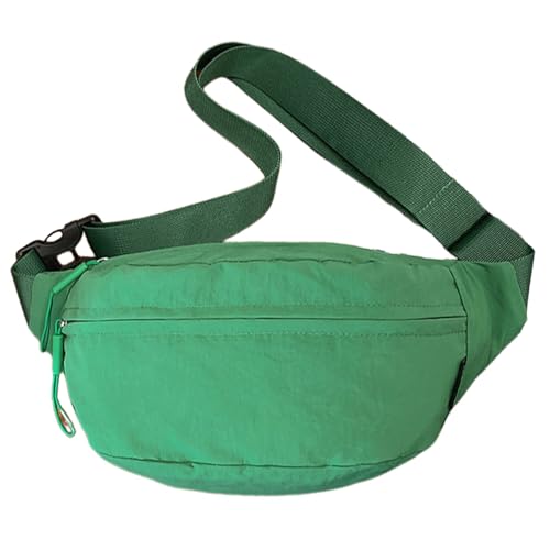 Riñonera de Cintura para Hombre y Mujer, Impermeable y Moderna, con 3 Bolsillos con Cremallera y cinturón Ajustable, Ideal para Actividades al Aire Libre, Correr, Caminar, Practicar (Verde)