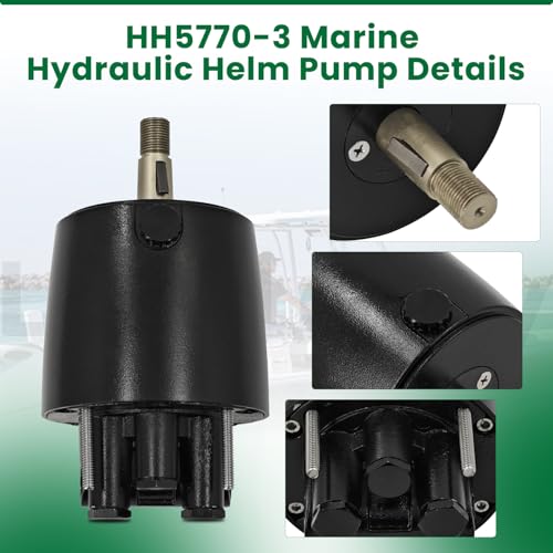 Image of HH5770-3 Marine Hydraulic Helm Pump Compatible with Seastar Pro 2.0 | ZA0350 Front Mount Outboard Boats Outboard Steering System