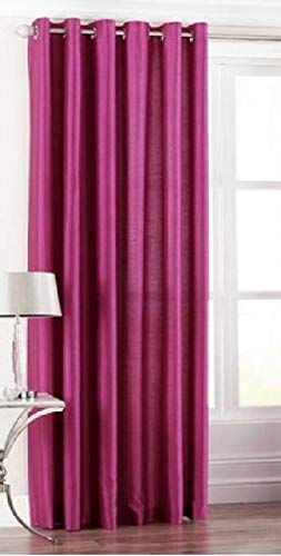 Image of Exporthub Dark Pink Plain Eyelet Very Long Door Curtains Set of 1 Pc 10 Feet, (EHSPR497 104)