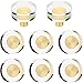 8 Stück Goldene Schubladengriffe Glas Kristall Knöpfe Kommode Gebürstetes Geometrisches Messing Schrank Moderne Küche Gerändelt Bündiger Schubladengriff für Möbel Griffe (Runder Stil)