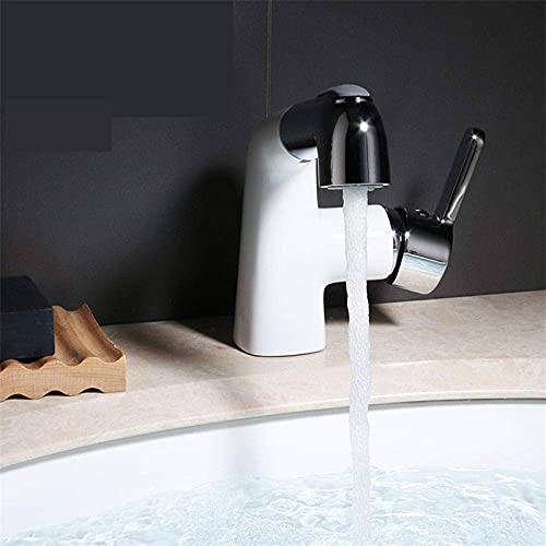Double buse de pulvérisation robinets de lavabo au design épuré blanc - 5