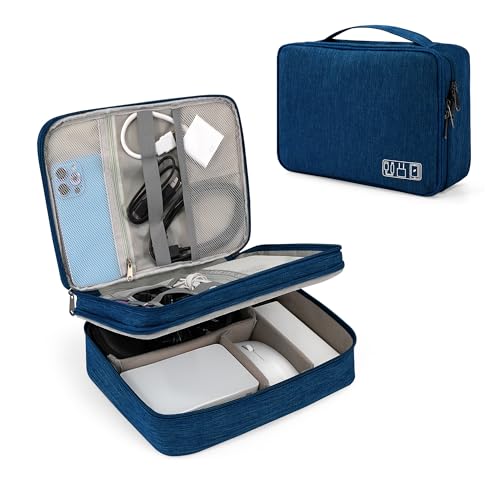 Tunejoy Bolsa de Accesorios Electrónicos Organizador de Viaje para Tableta de 2 Capas...