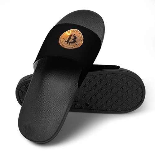 Bitcoins with Thunder House Slippers for Women Men Lightweight Open-toe Slide Shoes for Bathroom Swimming Beach4