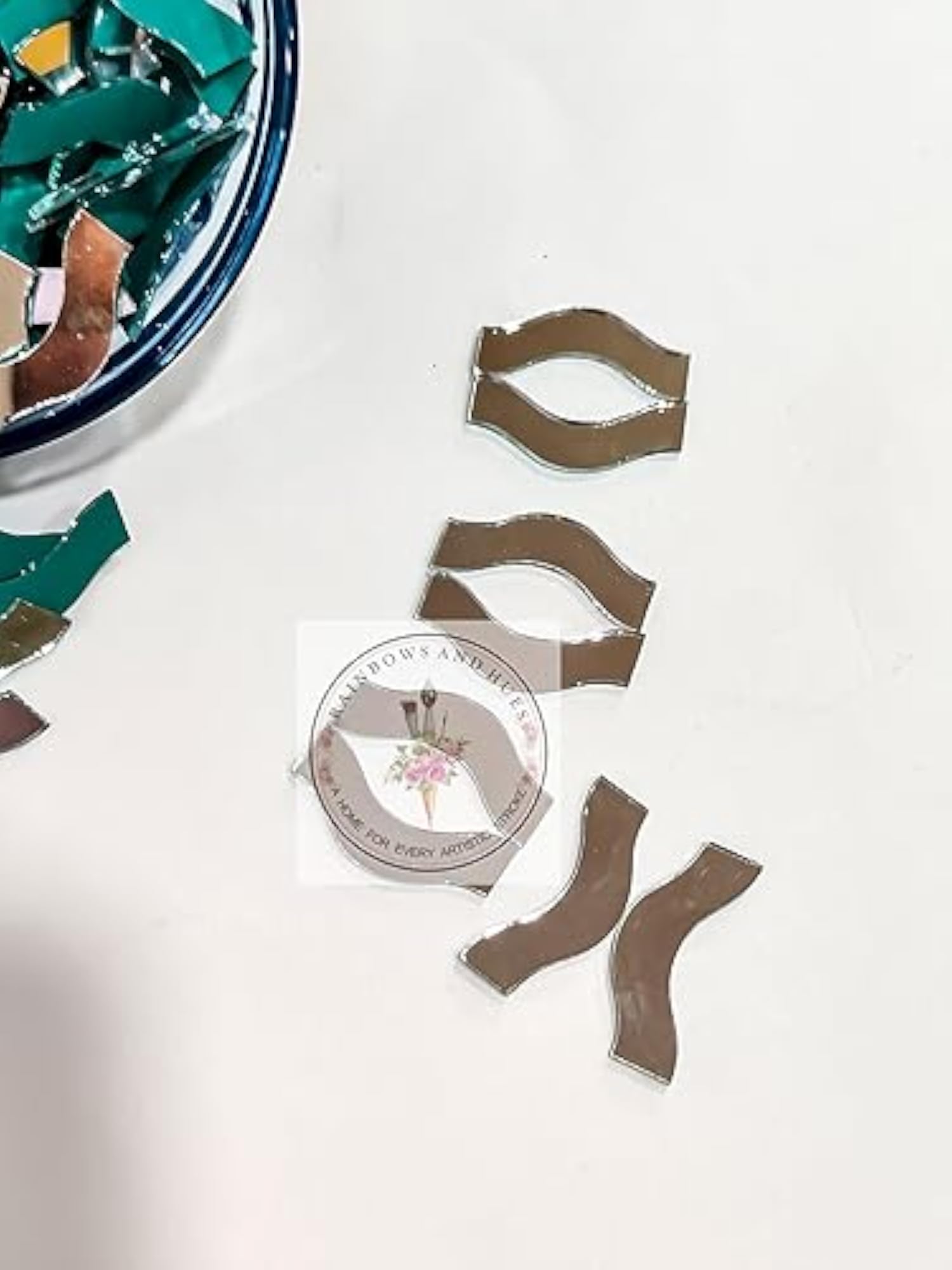 Craft Mirrors Border Wave Shape for Art Projects