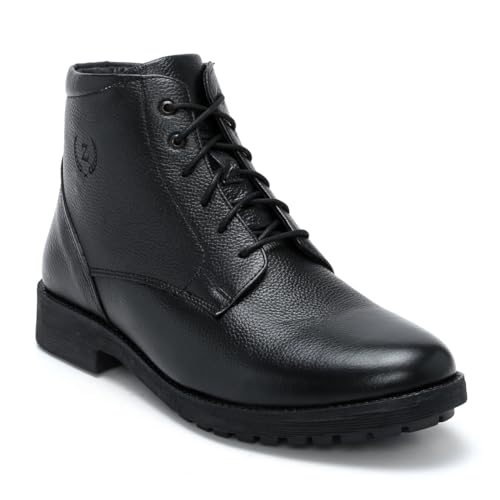 Image of Zoom Shoes Men's Genuine Leather Ankle Boots ZA-4692 Ideal For Office, Party & Travelling | Strong Grip With Shock Absorption Property & Memory Cushion Insole
