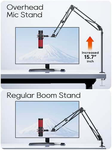 Bras de microphone de bureau pour streaming jeux et podcasting en studio de création - 4