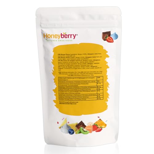 Freeze Dried Mango Pieces 100g - Dehydrated Natural Crispy Mango Cubes - Tropical Fruit Chunks Perfect as a Snack, Sprinkles, Emergency Food - No Sugar Added Vegan Friendly Gluten Free Bites