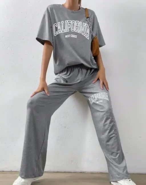 Image of My Swag Women's Cotton Loungewear Set, T-Shirt and Pants Coordinates, Casual Wear