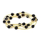 Ajuste perfecto y comodidad garantizada: Esta pulsera extensible se adapta suavemente a muñecas de 18 a 19.5 cm, asegurando una comodidad excepcional todo el día. Su diseño bañado en oro de 18k añade un toque de lujo y distinción.