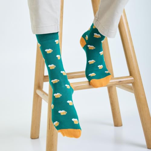 Image of Mint & Oak Long Socks For Men, Soft Cotton Calf Length Socks, Colorful Sock Gift For Men, Full Length & Odour Free, Funky Socks - Gift Box of 3