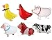 Lot de 6 ballons en forme d'animaux de la ferme - Décoration de fête d'anniversaire, de barbecue (poney, canard, coq, vache, mouton)