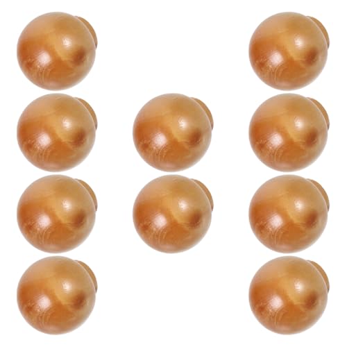 SOIMISS Tiradores Redondos de Madera Natural 10 Unidades para Cajones y Aparadores Barniz para Muebles de Sala y Armarios de Cocina