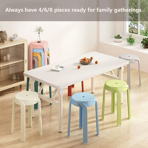 Set di 6 sgabelli impilabili in plastica, portatili, con schienale scoperto, altezza 45 cm, per interni ed esterni