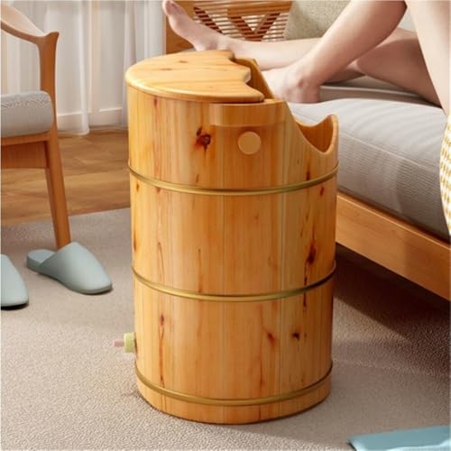 Spa de pies de madera con tapa aislante y válvula de drenaje miniatura 5