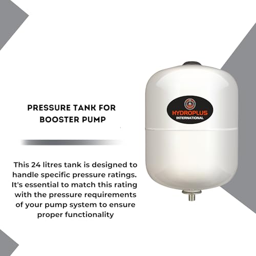 Image of HYDRO24 PRO Pump Vessel 24 Litre Hydro Pneumatic Pressure Pump | Pressure Boosting Tank | Vessel Tank for Booster Pump & Pressure Booster Pump Tank - white