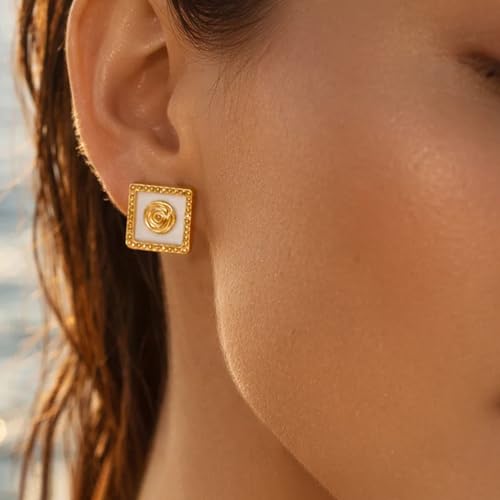 Image of Rubans Demi Fine Stainless Steel Stud Earrings Daily Gift for Women & Girls